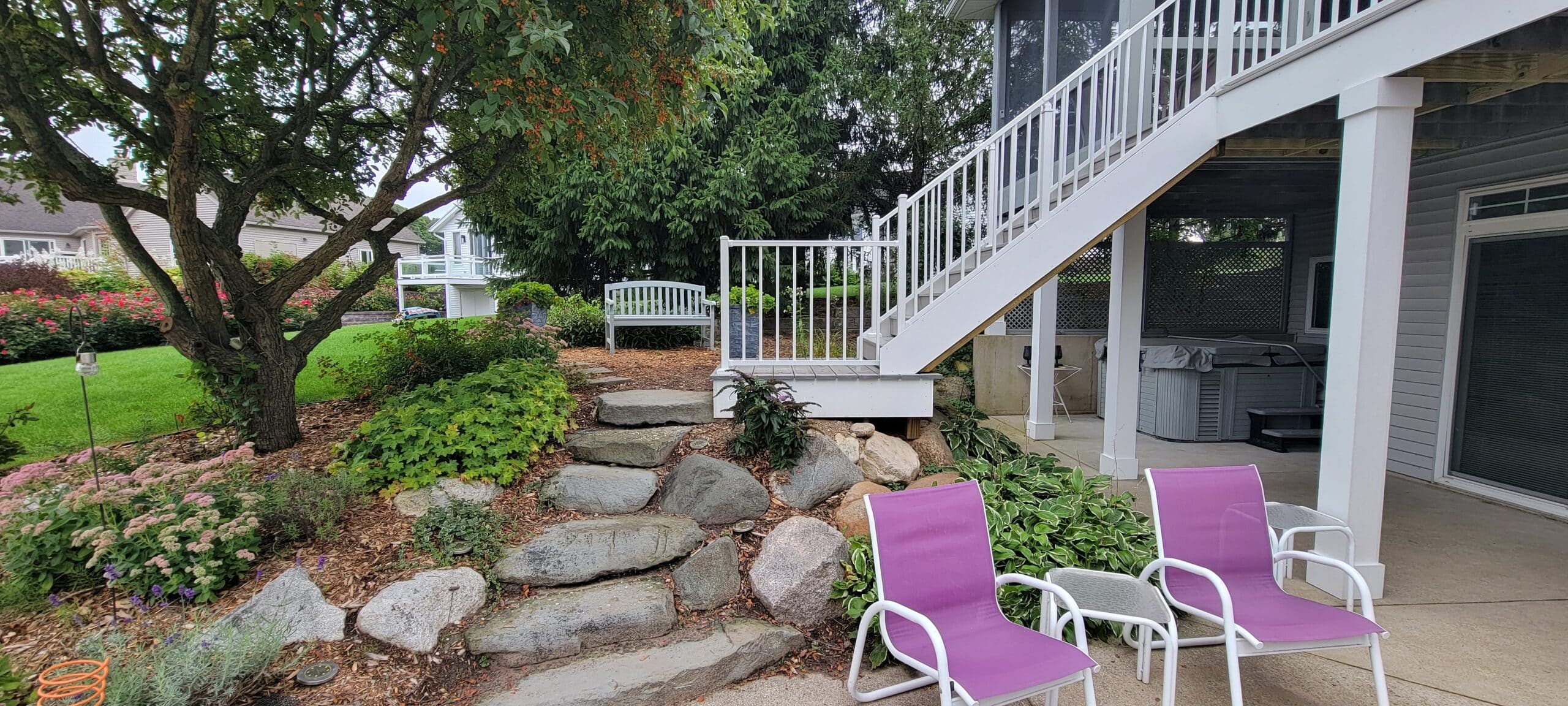 patios under deck ideas - patio under deck made with poured concrete