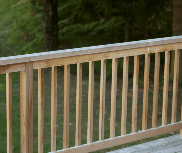 A new deck railing for protection.