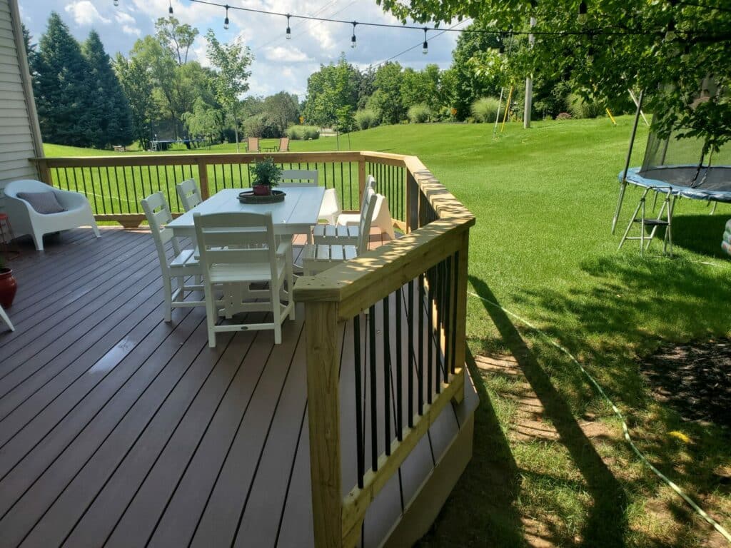 composite deck wood railings