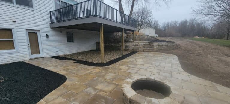deck patio with pavers