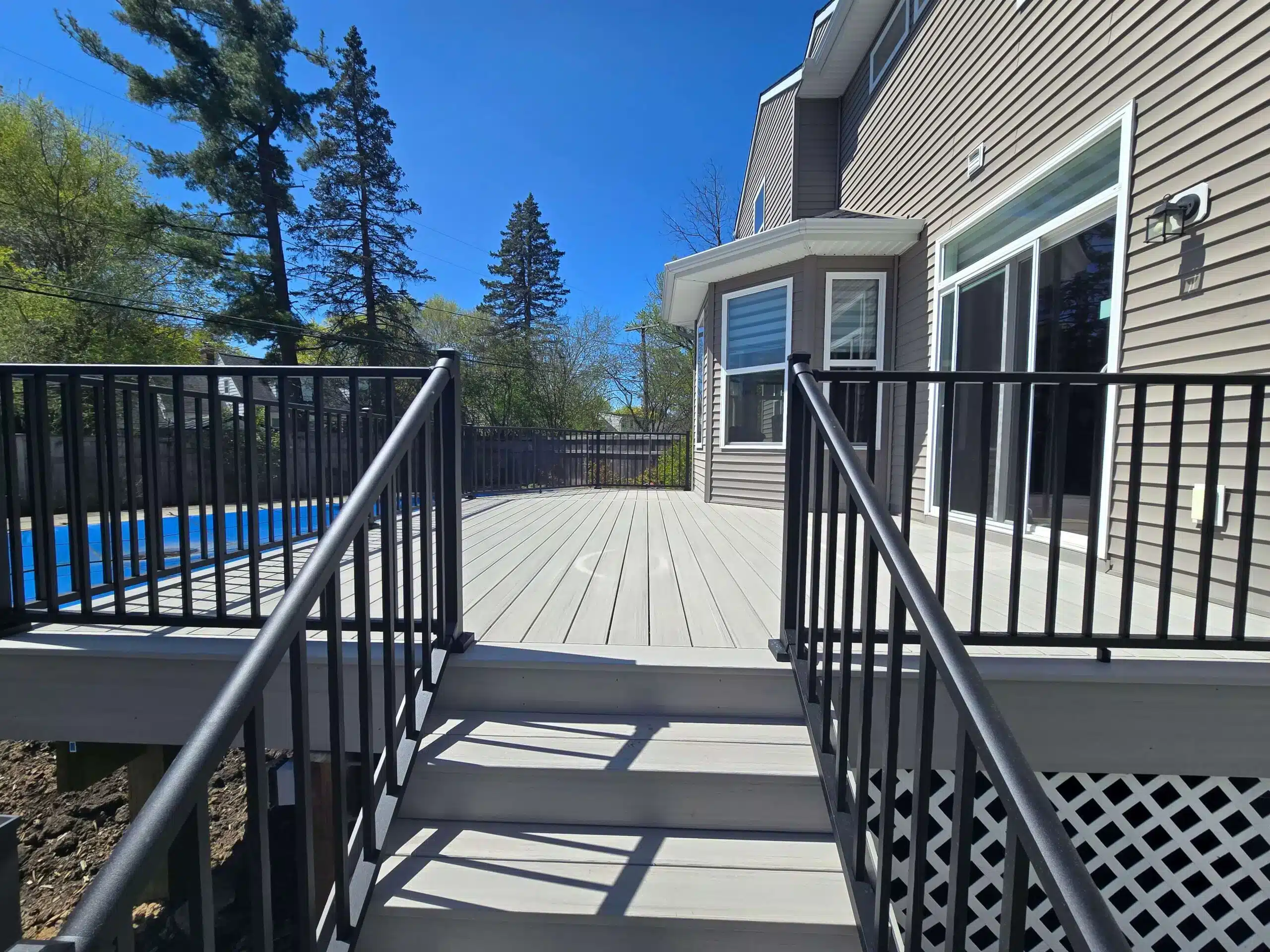 photo of a composite deck to support story about off-season deck building - Financial Benefits of Off-Season Deck Building