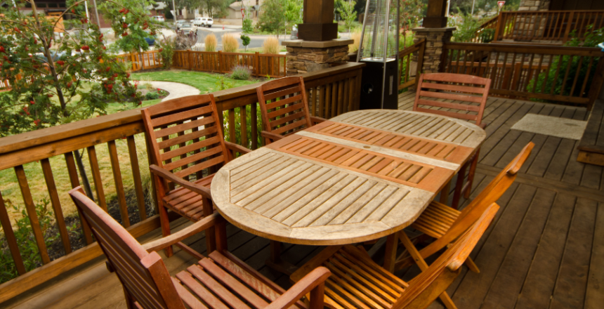 How do you protect you deck from insects? It should be an ongoing effort. An all wooden deck, table and charis.